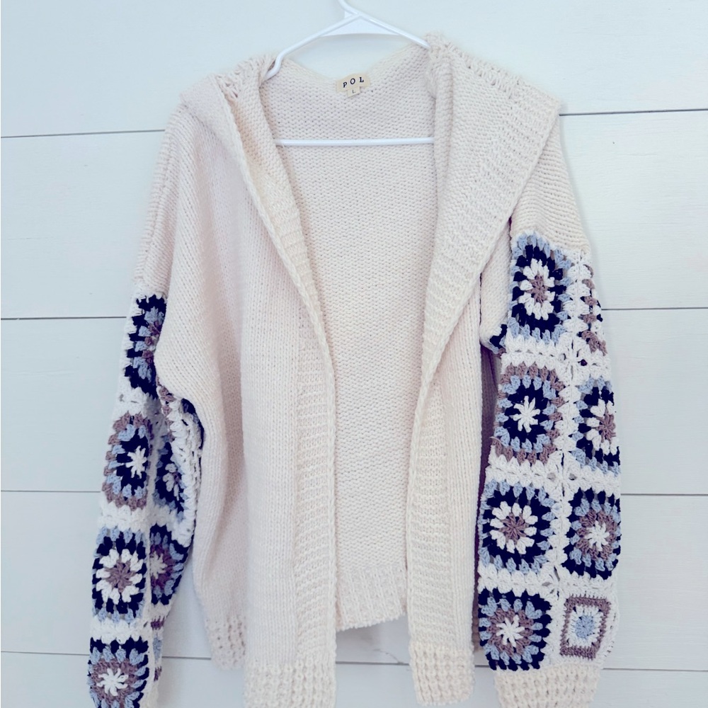 NEW CLEARANCE 48 hr: “The Mandy Lou” crochet arm channel hoodie top